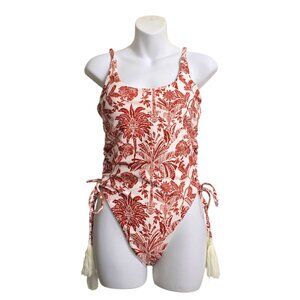 Phax NWT Garden Lace Up One Piece Bathing Suit in Warm Sz L